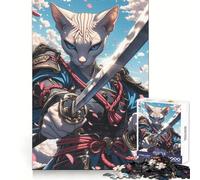 Puzzle Sphynx Chat Samouraï pour Adultes 1000 pièces Jeu Intelligent et Anti-Stress, Motif à Assembler, Cadeau touchant 38x52cm