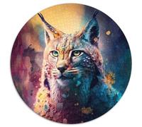 Puzzle Spirit Lynx 1000 pièces pour Adultes, Puzzle Rond en Carton pour Adolescents et Famille, Cadeau de Noël idéal (1000 pièces, 67,5x67,5cm)