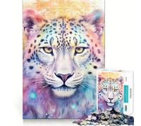 Puzzle SpiritAnimal Léopard des neiges 1000 pièces pour Adolescents, idéal pour développer la réflexion et Passer du Temps de Loisirs, avec des Bords précis, Un Cadeau attentionné 50x75cm