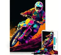 Puzzle Splashes Motocross 1000 pièces pour Adultes et Adolescents, Jeu cognitif, Loisirs et Amusement, Motif à Assembler, Cadeau Festif 50x75cm