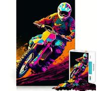 Puzzle Splashes Motocross Adolescent 1000 Pièces Renforce la mémoire Simple et Amusant Qualité supérieure Cadeau mémorable 38x52cm