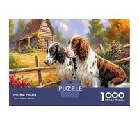 Puzzle Springer Spaniel 1000 Pièces en Papier Recyclé, Deux Épagneuls Bretons & Campagne Détendue, Loisir Adulte, Jeu Éducatif & Défi, Cadeau Amusant & Activité Maison, 52x38cm