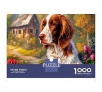 Puzzle Springer Spaniel 1000 Pièces en Papier Recyclé, Épagneul Breton & Ferme Ensoleillée, Adulte & Enfant, Défi en Famille & Anti - Stress, Cadeau Parfait, 52x38cm