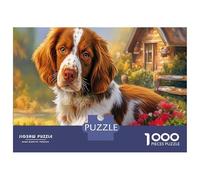 Puzzle Springer Spaniel 1000 Pièces en Papier Recyclé, Épagneul Breton & Jardin Vivant, Adulte & Enfant, Jeu Extrêmement Difficile, Défi en Famille, Loisir Créatif, 38x26cm