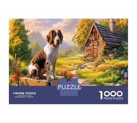 Puzzle Springer Spaniel 1000 Pièces en Papier Recyclé, Épagneul Breton & Jardin Vivant, Loisir Adulte, Amusant & Stimulant, Loisir en Famille, Décoration Murale, 52x38cm