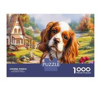 Puzzle Springer Spaniel 1000 Pièces en Papier Recyclé pour Deux Épagneuls Bretons, Ferme Joyeuse, Loisir Adulte, Cadeau Amusant & Activité Maison, Idée Cadeau Parfaite, 52x38cm