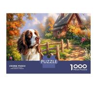 Puzzle Springer Spaniel Adulte 1000 Pièces en Papier Recyclé, Épagneul Breton & Campagne Ensoleillée, Jeu Éducatif & Défi, Décoration Murale & Cadeau, 70x50cm