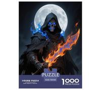Puzzle Squelette 1000 Pièces en Carton pour Adultes Jeu ÉduChatif Jeu De Défi Casse-tête Guerrier Squelette Cadeau Famille Décoration Intérieure 70x50cm/1000pcs