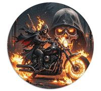 Puzzle Squelette 1000 Pièces pour Adultes Enfants Jeu ÉduChatif Puzzles Moto Squelette Flammes Cadeau DéCoration 1000pcs (67.5x67.5cm)