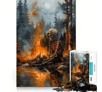 Puzzle Squelette au Coin du feu pour Adultes, 1000 pièces, renforce la mémoire, soulage Le Stress, Bords Lisses, 50x75cm