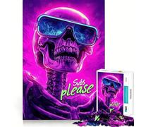 Puzzle Squelette avec Lunettes de Soleil pour Adolescents, 1000 pièces, Jeu de logique mentale, Anti-Stress, découpe Ferme, Cadeau de Noël 38x26cm
