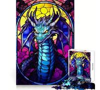 Puzzle Squelette de Dragon en Verre teinté 1000 pièces pour Adultes pour stimuler Le Cerveau, se détendre et créer Une œuvre d'art mémorable 50x75cm
