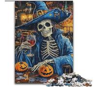 Puzzle Squelette d'halloween pour Adultes 1000 pièces, Assemblage de Motifs, à Offrir en Cadeau à Toute la Famille, adapté aux Enfants de 14 Ans et Plus (50x75cm)