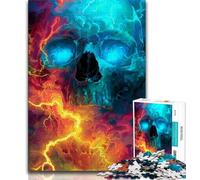 Puzzle Squelette Foudre pour Adolescents 1000 Pièces, Jeux Éducatifs Décoration Murale Cadeaux Uniques d'anniversaire et de Noël 38x52cm