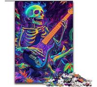 Puzzle Squelette Jouant de la Guitare, 1 000 pièces, pour Adolescents et Adultes, à partir de 14 Ans, décoration d'intérieur, Jeux de Famille, Cadeaux de Noël et d'anniversaire, 50x75cm