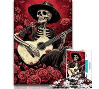 Puzzle Squelette Jouant du Piano pour Adultes 1000 Pièces, Anti-Stress, Défi Difficile à Offrir en Cadeau à Toute la Famille (38x26cm)