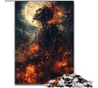 Puzzle Squelette sous la Lune 1000 pièces pour Adultes et Adolescents, Jouets éducatifs et éducatifs, Jeux familiaux avec Affiche et fiche de Questions-réponses (Taille 50x75cm)