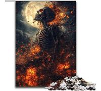 Puzzle Squelette sous la Lune pour Adolescents, 1000 pièces, pour Les 14 Ans et Plus, Jeu de Noël Anti-Stress, Cadeaux pour Femmes (26x38cm)
