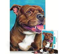 Puzzle Staffordshire Bull Terrier 1000 pièces pour Adolescents Renforce Le Rappel Calme et sérénité Qualité supérieure Cadeau de Noël idéal 38x52cm