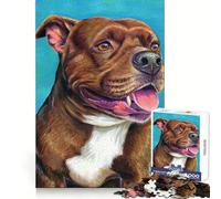 Puzzle Staffordshire Bull Terrier 1000 pièces pour Adultes, Jeu de logique, Moment de complicité, Cadeau de qualité supérieure 38x26cm