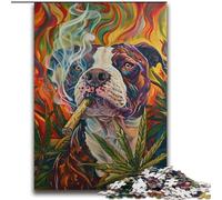 Puzzle Staffordshire Bull Terrier Fumeur 2000 pièces pour Adolescents, Jeux éducatifs Classiques, Belle décoration (70x100cm)
