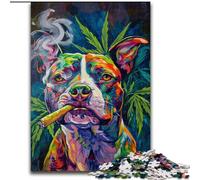 Puzzle Staffordshire Bull Terrier Fumeur pour Adolescents 1000 pièces, Jouet éducatif Anti-Stress, idéal comme Cadeau pour Toute la Famille (26x38cm)