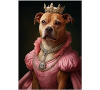 Puzzle Staffordshire Bull Terrier Royal Princess 300/500/1000 pièces - Portrait royal d'animal domestique cadeau pour propriétaire du Staffordshire Bull Terrier (1000 pièces (50 × 75 cm)