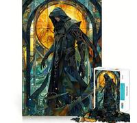 Puzzle Stained Mage Tale pour Adolescents, 1000 pièces, Jeu de logique Solide, Anti-Stress, Bords Transparents, Cadeau Classique 38x26cm
