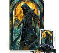 Puzzle Stained Mage Tale pour Adolescents, 1000 pièces, Jeu de logique Solide, Anti-Stress, Bords Transparents, Cadeau Classique 38x26cm