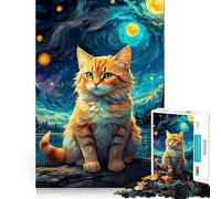 Puzzle Star Cat Hard pour Adultes, 1000 pièces, Jouet Intelligent et Amusant, découpe précise, Cadeau Artistique 38x26cm