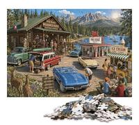 Puzzle Station d'approvisionnement en Bois 300 Pièces, Cadeau Voyage