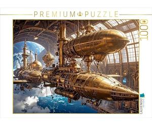 Puzzle · Station d'échange pour Les navettes planétaires | Steampunk Dans l'espace avec du laiton · 1000 pièces · Format assemblé 64 × 48 cm · CALVENDO Puzzle