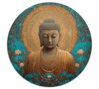 Puzzle Statue de Bouddha, Lotus Background pour Adultes,1000pcs (67.5x67.5cm),Jeu ÉduChatif,décoration De La Maison,
