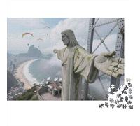 Puzzle Statue de Jésus 1000 pièces 70x50cm Papier recyclé pour Adultes Art de Paysage Spirituel Défi Difficile Décompression Exerce Les Compétences Manuelles Idée de Cadeau Géniale