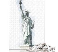 Puzzle Statue de la Liberté 1000 pièces, difficulté : Jeux éducatifs, Jouets, Cadeaux de Noël (38 x 26 cm)