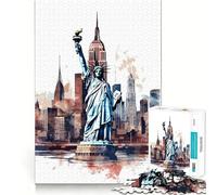 Puzzle Statue de la Liberté 1000 pièces pour Adolescents, Jeu de réflexion et Anti-Stress, découpe Nette, liste de souhaits du Père Noël 38x26cm