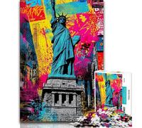 Puzzle Statue de la Liberté 1000 pièces pour Adolescents pour Adultes et Adolescents 1000 pièces Anti-Stress défi Difficile renforce l'amour Entre Couples (50x75cm)