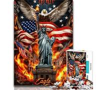 Puzzle Statue de la Liberté 1000 pièces pour Adultes, pour Les Vacances à la Maison, Anti-Stress, avec Affiche et fiche de Questions-réponses Assorties (38x26cm)