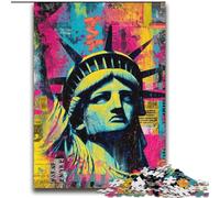 Puzzle Statue de la Liberté 2000 pièces pour Adultes et Adolescents, Jeu Stimulant et Familial avec Affiche et fiche de Questions-réponses (70x100cm)