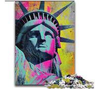 Puzzle Statue de la Liberté 2000 pièces pour Adultes, Jeux éducatifs, Jouets à Faire soi-même avec Affiche et fiche de Questions Assorties (70x100cm)
