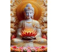 Puzzle Statue de Lotus Zen pour Adultes,1200 pièces,75x50 cm Bricolage Artistique Puzzles, Jeu éducatif Challenge Toy Puzzle pour Décoration de la Maison