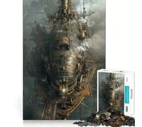 Puzzle Steampunk Aéronef pour Adolescents 1000 Pièces Jeu de Réflexion Activité à Domicile Découpe de Précision Décoration Murale 38x52cm