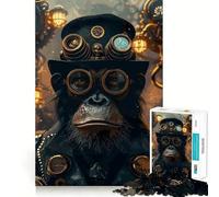 Puzzle Steampunk Animale Ape 1000 pièces pour Adultes, Jeu de logique mentale Anti-Stress, découpe Ferme, Cadeau Exceptionnel 38x52cm