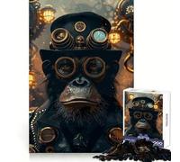 Puzzle Steampunk Animale Singe pour Adolescents, 1000 pièces, Casse-tête intellectuel, Divertissement paisible, Assemblage Artistique, Joli Cadeau 50x75cm
