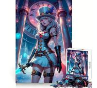 Puzzle Steampunk Anime Girl pour Adultes, 1000 pièces, Casse-tête Mental Relaxant et Amusant, Assemblage d'image, Surprise chaleureuse 38x26cm