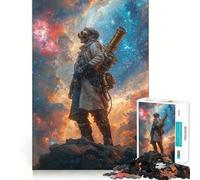 Puzzle Steampunk Astronaute pour Adolescents 1000 Pièces Jeu de Logique Mentale Anti-Stress Découpe Ferme Cadeau de Noël 38x52cm
