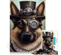 Puzzle Steampunk Berger Allemand 1000 Pièces pour Adolescents Jeu de Développement Logique et Calme Objet de Collection Premium Edge Art 38x52cm