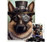 Puzzle Steampunk Berger Allemand 1000 Pièces pour Adolescents Jeu de Réflexion Anti-Stress Découpe Fine Liste de Souhaits du Père Noël 50x75cm