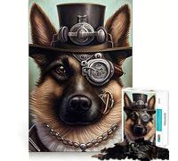 Puzzle Steampunk Berger Allemand 1000 Pièces pour Adolescents Jeu de Réflexion Anti-Stress Découpe Fine Liste de Souhaits du Père Noël 50x75cm