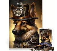 Puzzle Steampunk Berger Allemand pour Adolescents 1000 Pièces Activité Développant Le Cerveau à Domicile Bords Parfaits Cadeau Festif 50x75cm